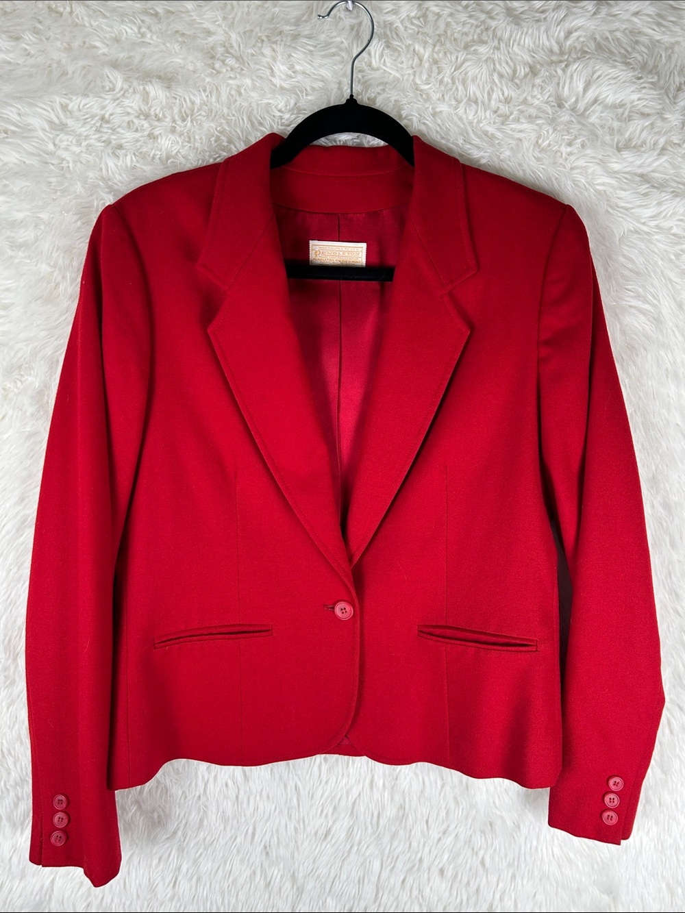 Vintage Pendleton Red Wool Women's Blazer Jacket